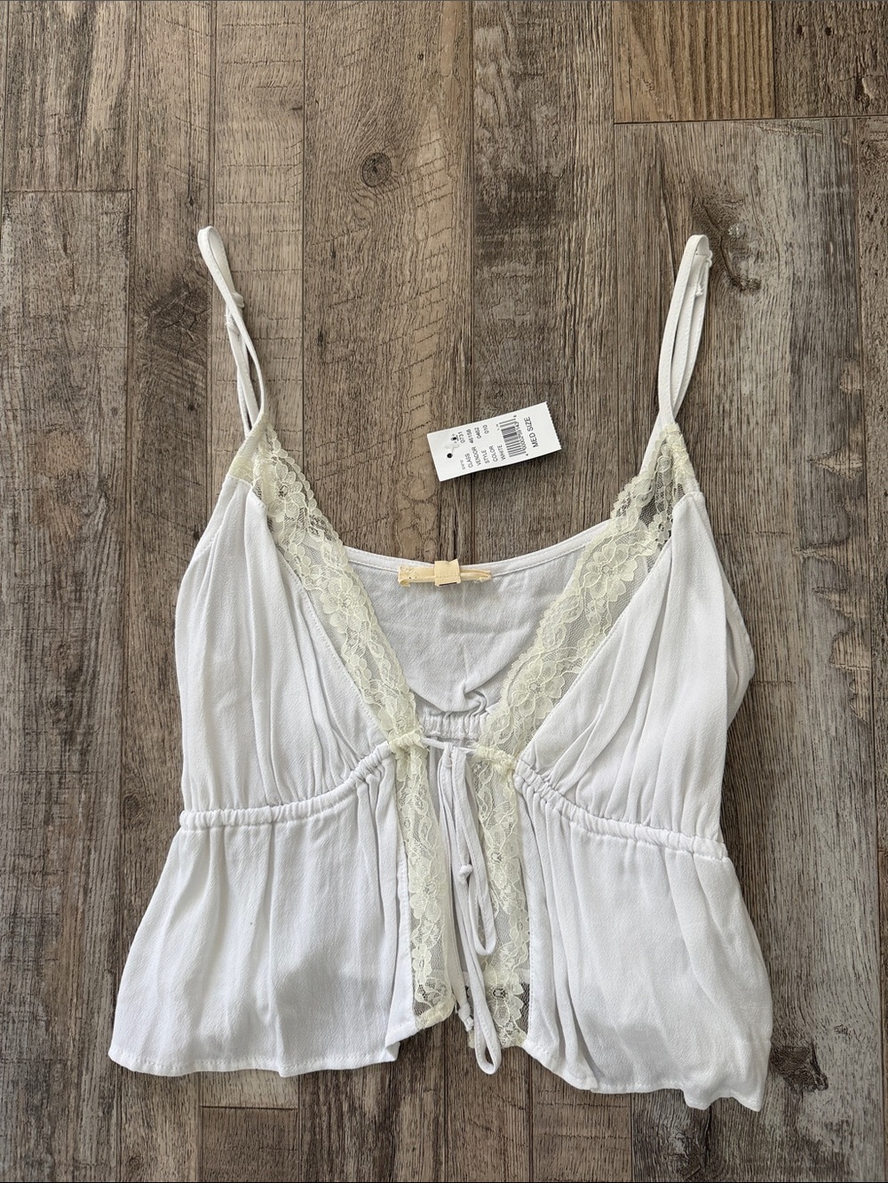 Pacsun La Hearts White Lace-Trim Camisole